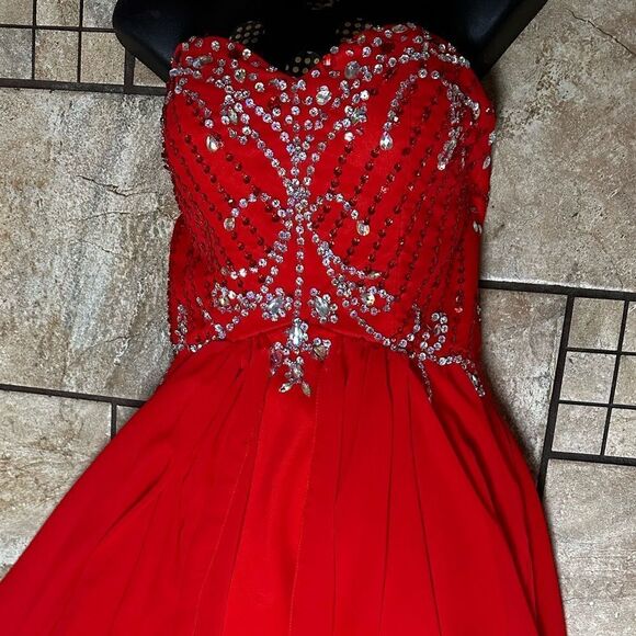 PROM PAGEANT Ball Gown in Red Bridesmaid Barbie Wedding Embellished Hanayome NEW - Picture 4 of 11